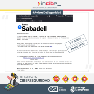correo phishing Sabadell